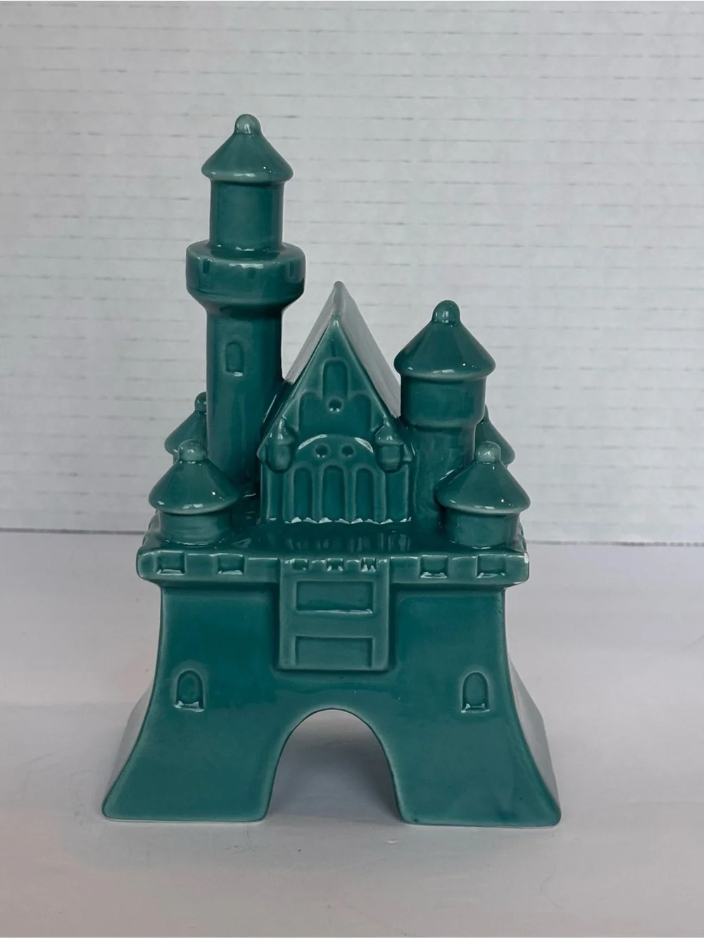 Disney Parks Fantasyland Castle Teal Blue Ceramic Figure Cake Topper Decoration